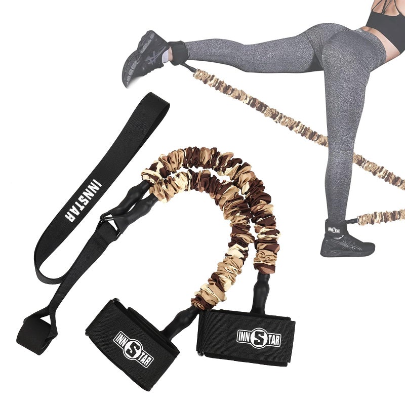 INNSTAR Booty Resistance Band Glute Cord Cable Machine for Hip Home Workout Cable Kickbacks with Instructions & Carry Bag 100 LBS - Image 1